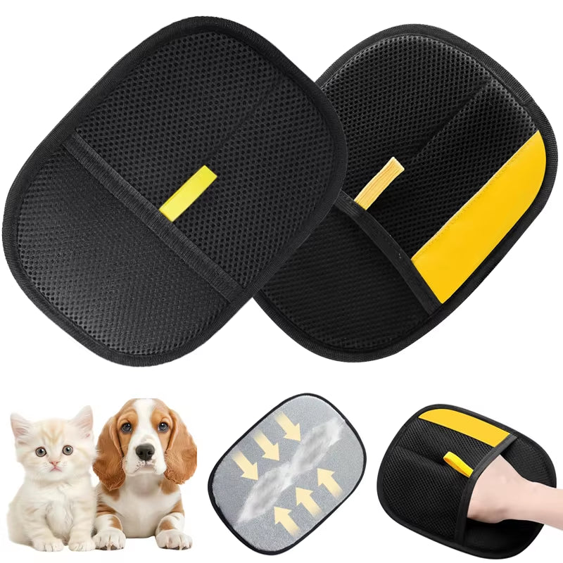 Pet Hair Remover Brush Kitten Hair Removal Gloves Deshedding Brush Glove for Dog Cat Double-Sided Fur Hair Cleaning Glove Carpet